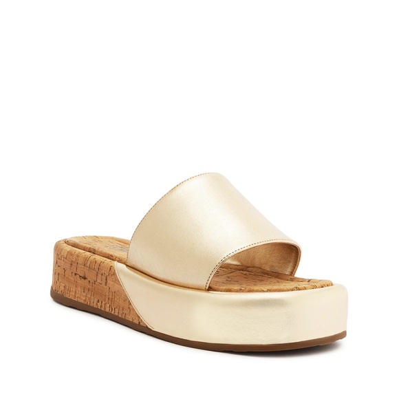 BRAND NEW SCHUTZ Yara Metallic Leather Sandals